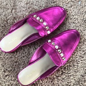 Pink loafers